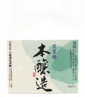 笠置鶴の本醸造酒ラベル画像